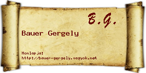 Bauer Gergely névjegykártya